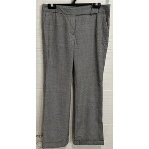 Talbots Wool Blend Black White Check Wide Leg 8, Classic Corporate Chic